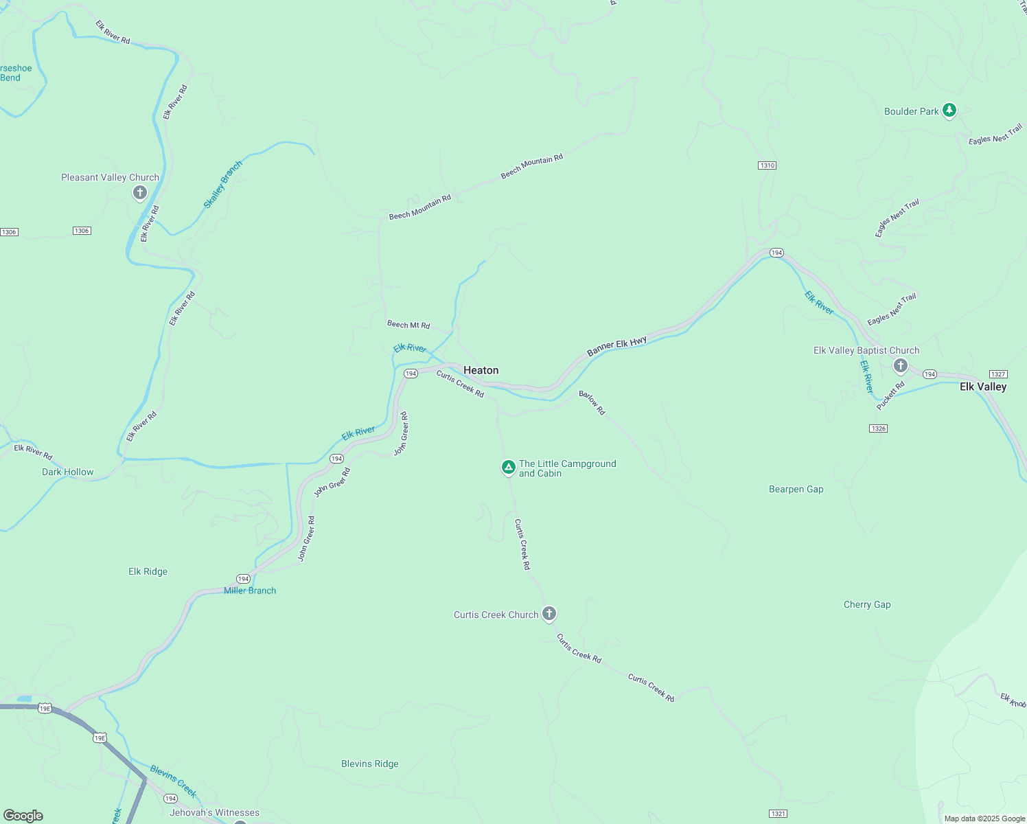 map of restaurants, bars, coffee shops, grocery stores, and more near 31 Barlow Road in Elk Park
