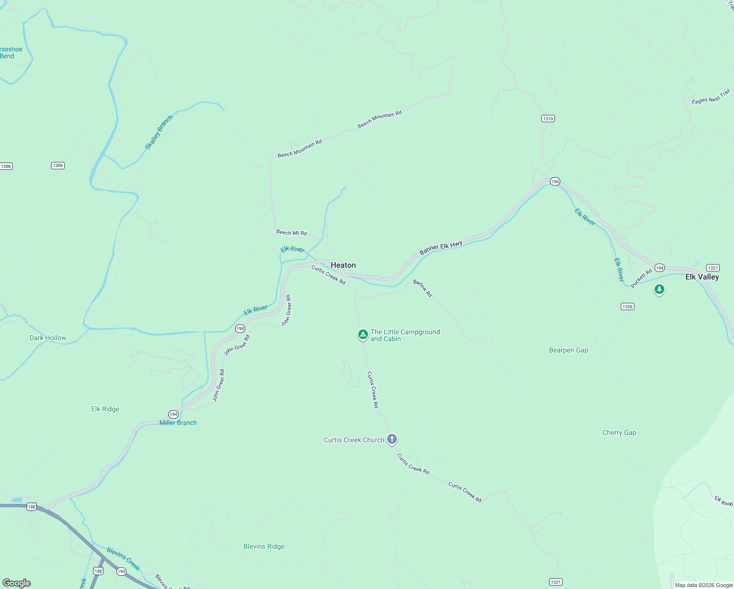 map of restaurants, bars, coffee shops, grocery stores, and more near 31 Barlow Road in Elk Park
