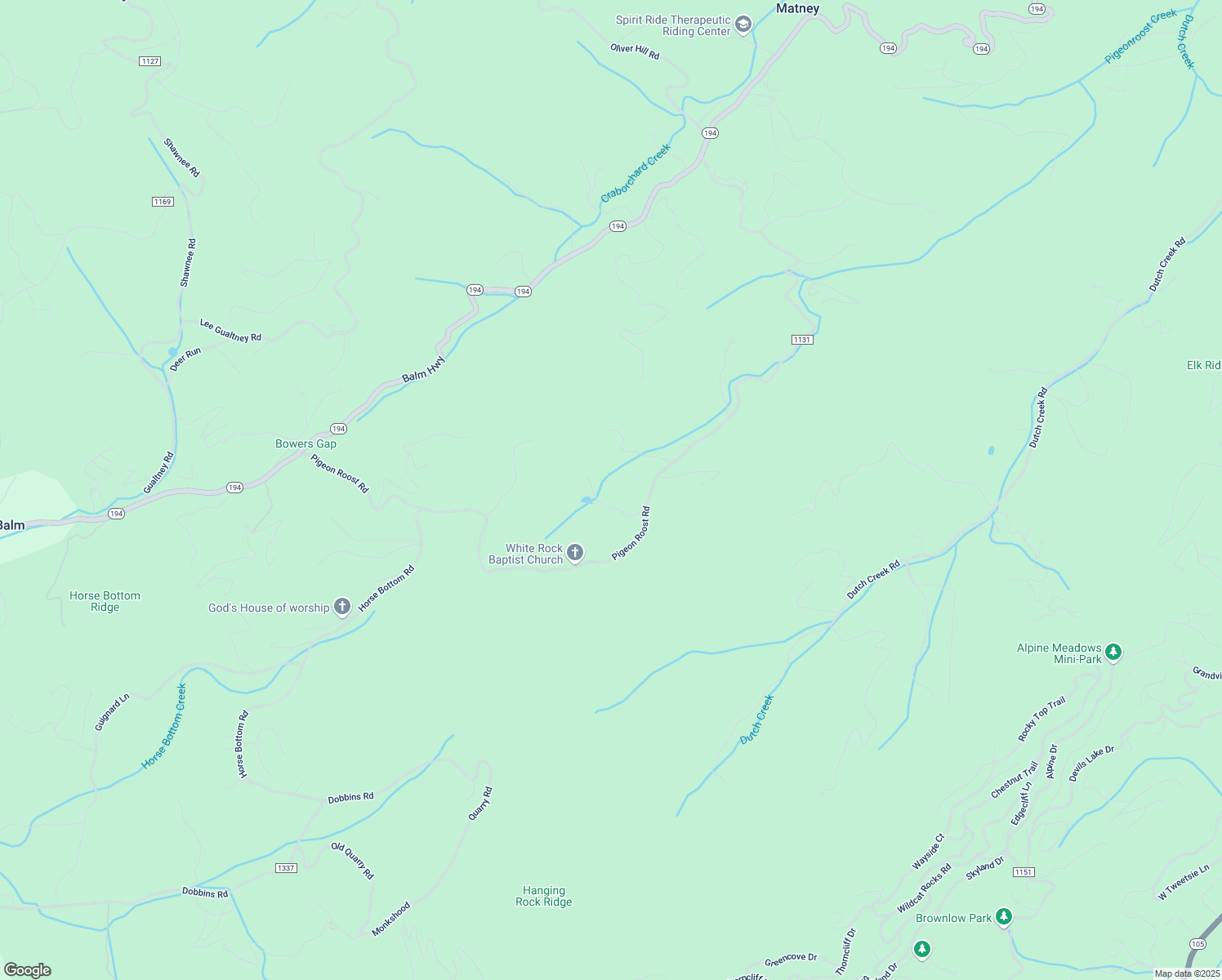 map of restaurants, bars, coffee shops, grocery stores, and more near 1734 Pigeon Roost Road in Banner Elk
