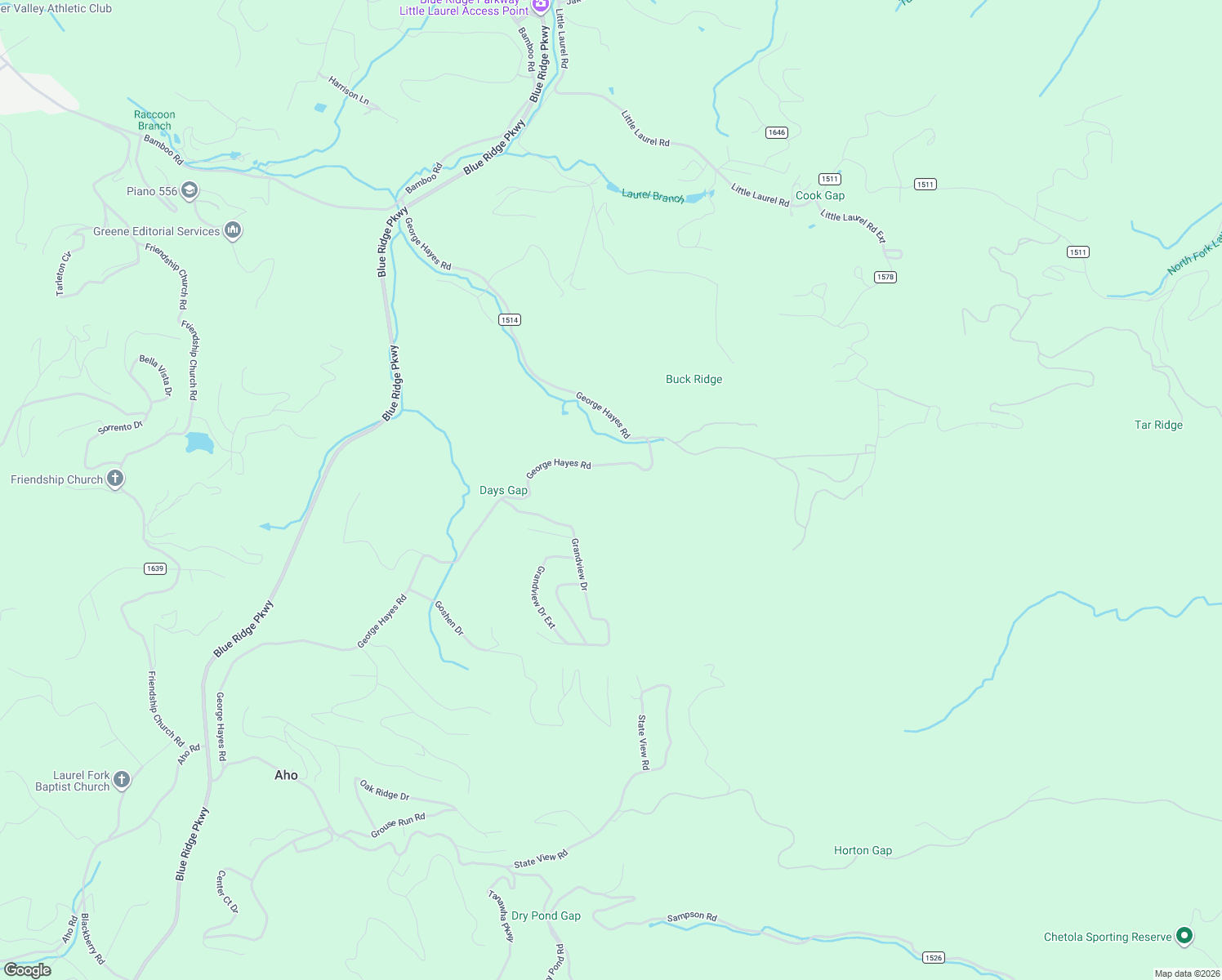 map of restaurants, bars, coffee shops, grocery stores, and more near 1468 George Hayes Road in Boone