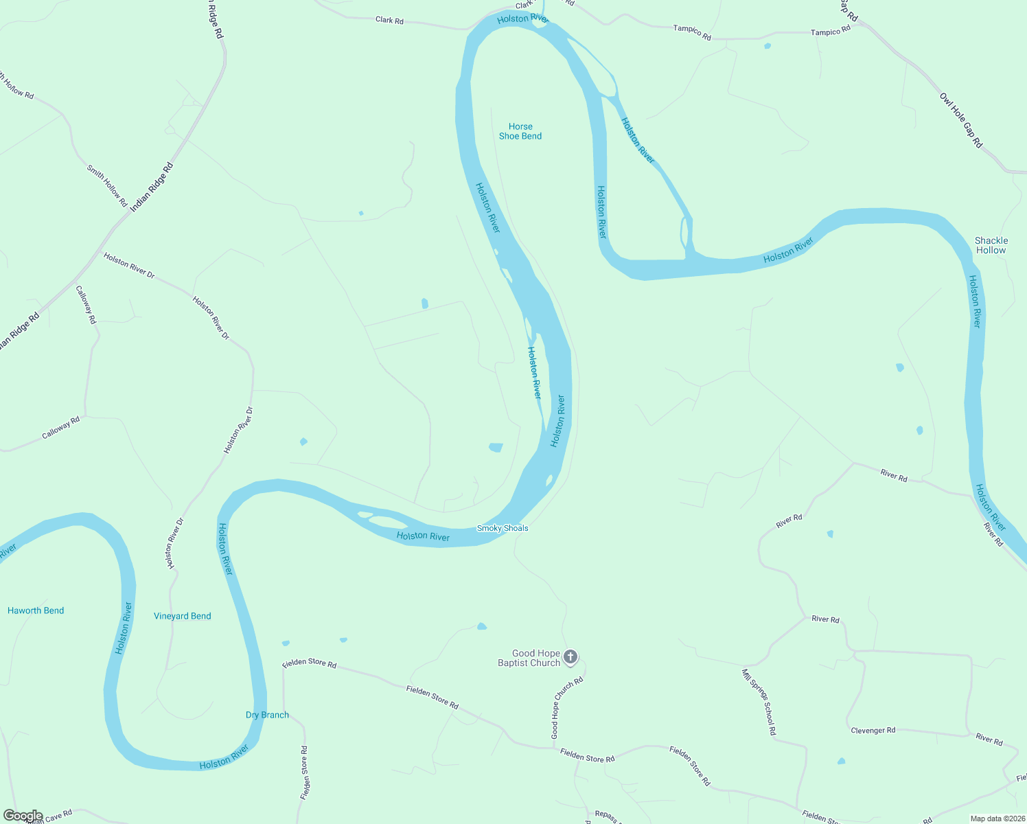 map of restaurants, bars, coffee shops, grocery stores, and more near 1982 Holston Shores Drive in Rutledge