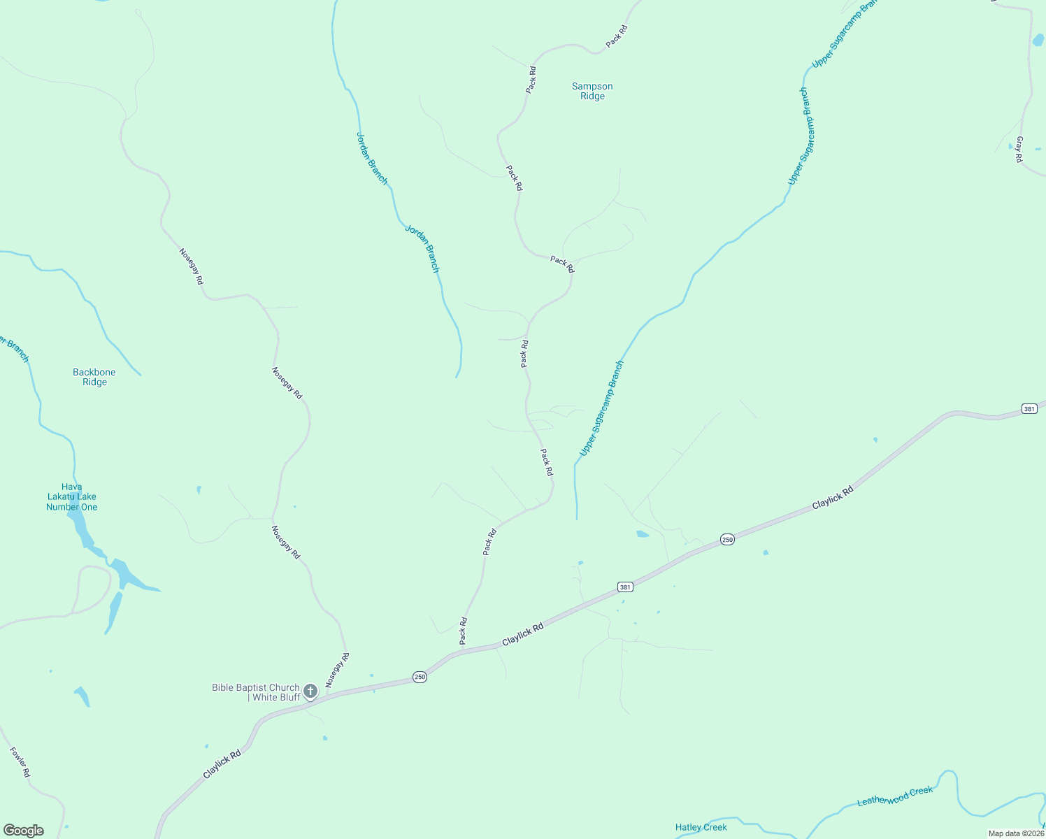 map of restaurants, bars, coffee shops, grocery stores, and more near 997 Pack Road in White Bluff