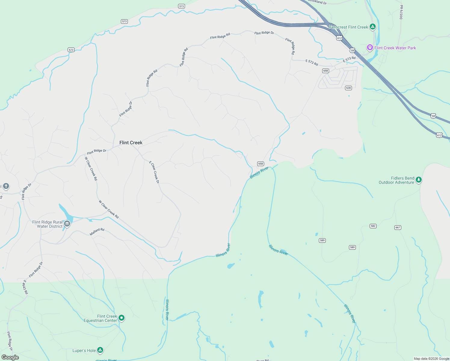 map of restaurants, bars, coffee shops, grocery stores, and more near 952 Pine Tree Road in Colcord