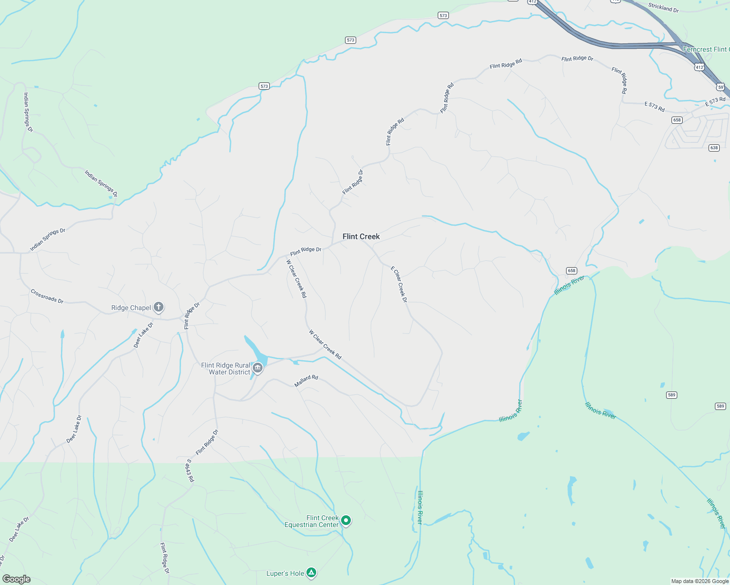 map of restaurants, bars, coffee shops, grocery stores, and more near White Wated Road in Kansas