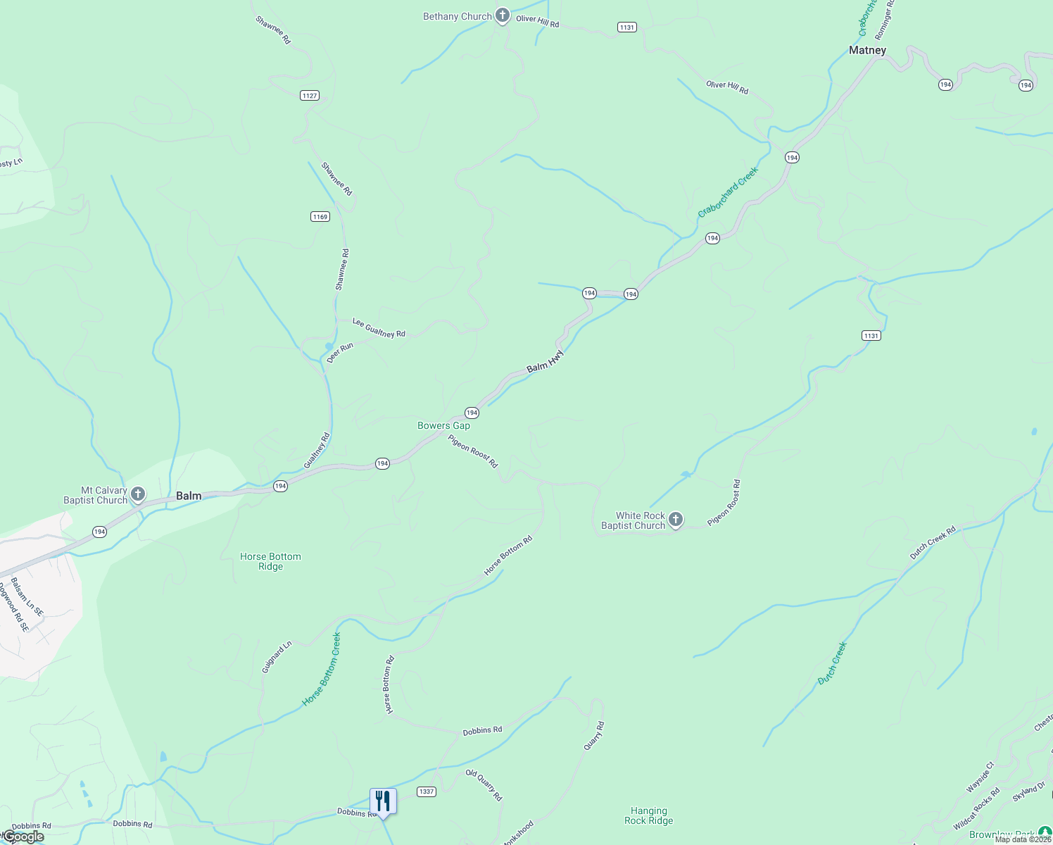 map of restaurants, bars, coffee shops, grocery stores, and more near 115-121 Snow Ridge Road in Banner Elk