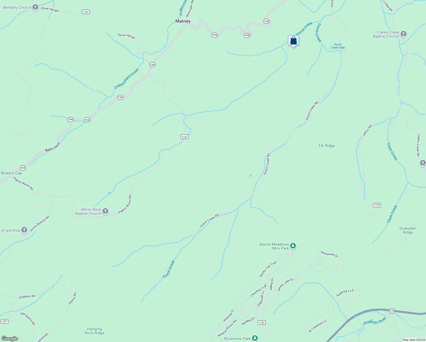 map of restaurants, bars, coffee shops, grocery stores, and more near 512 Little Creekside Road in Todd