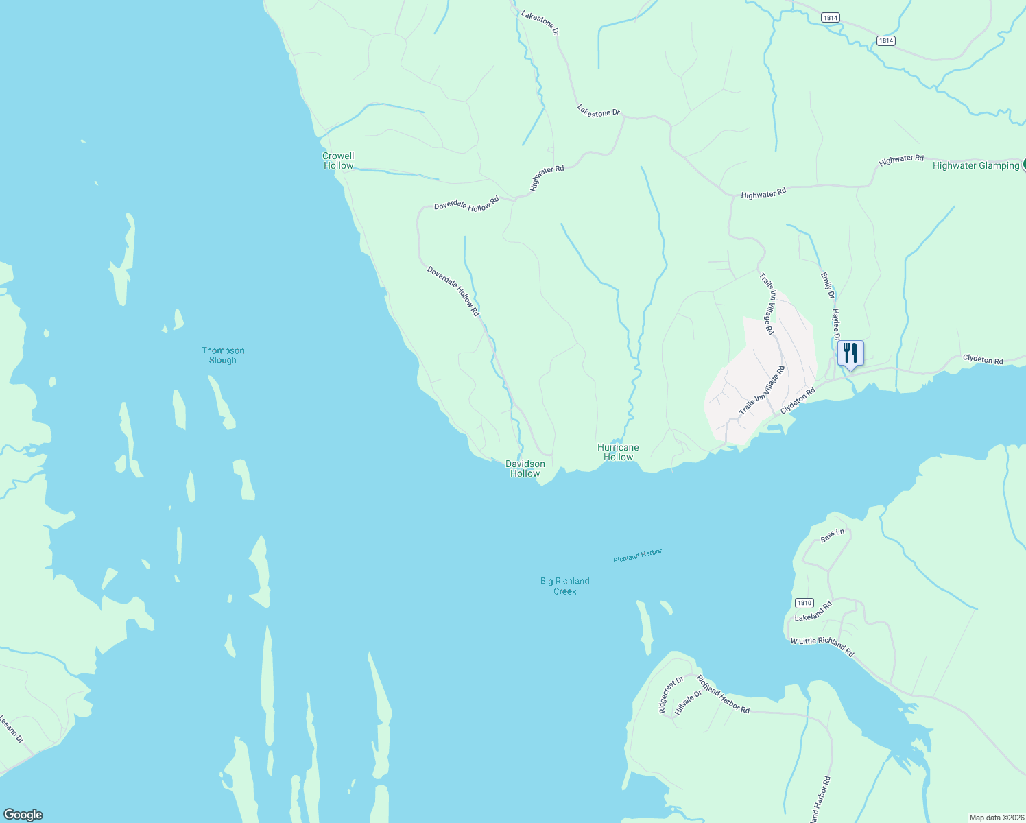 map of restaurants, bars, coffee shops, grocery stores, and more near 1400 Lakefront Drive in Waverly