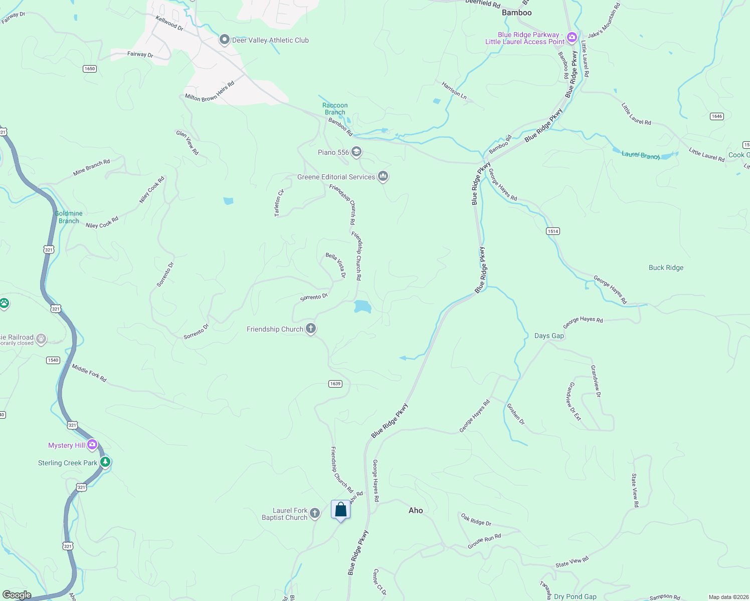 map of restaurants, bars, coffee shops, grocery stores, and more near 151 Heritage Ridge Road in Boone