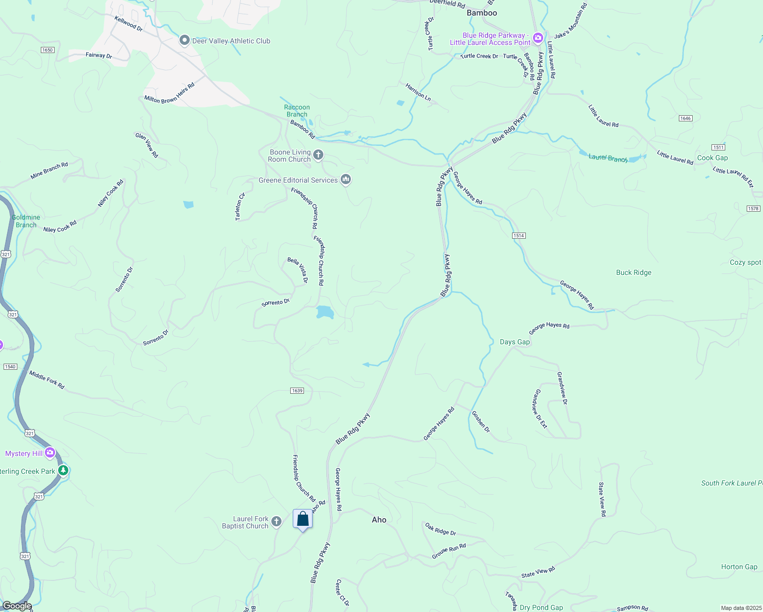 map of restaurants, bars, coffee shops, grocery stores, and more near 520 Heritage Drive in Boone