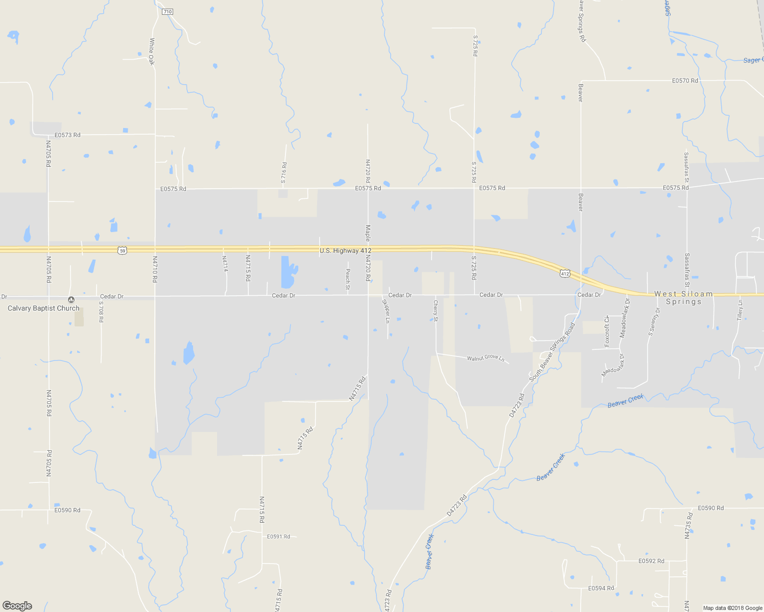 map of restaurants, bars, coffee shops, grocery stores, and more near 5413 Cedar Drive in Colcord