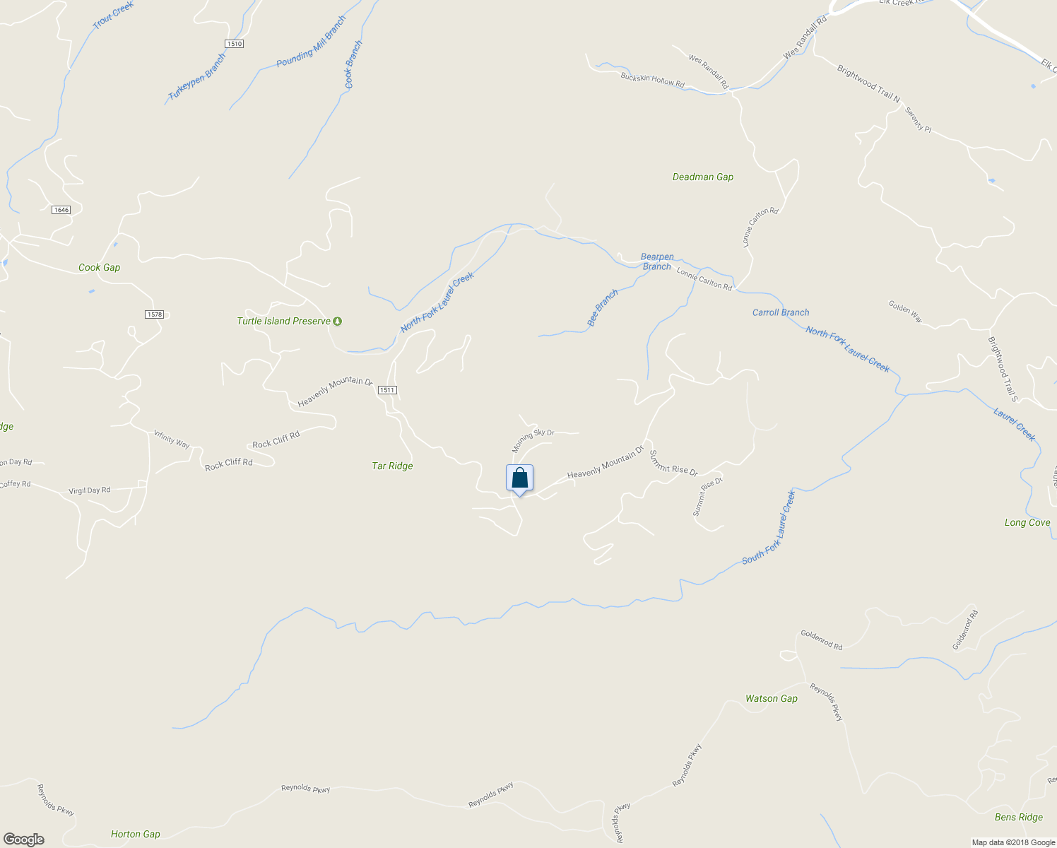 map of restaurants, bars, coffee shops, grocery stores, and more near 166 Running Pine Road in Boone