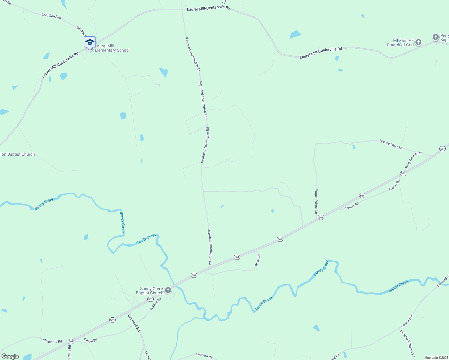 map of restaurants, bars, coffee shops, grocery stores, and more near 348 Raymond Tharrington Rd in Louisburg