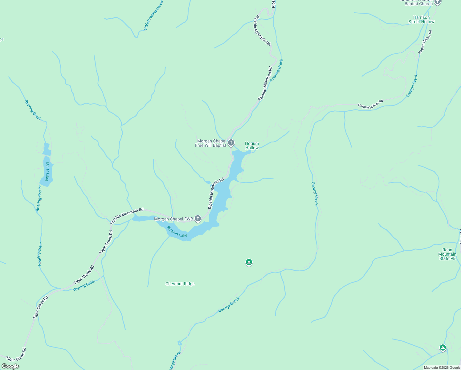 map of restaurants, bars, coffee shops, grocery stores, and more near 196 Ripshin Lake Road in Roan Mountain