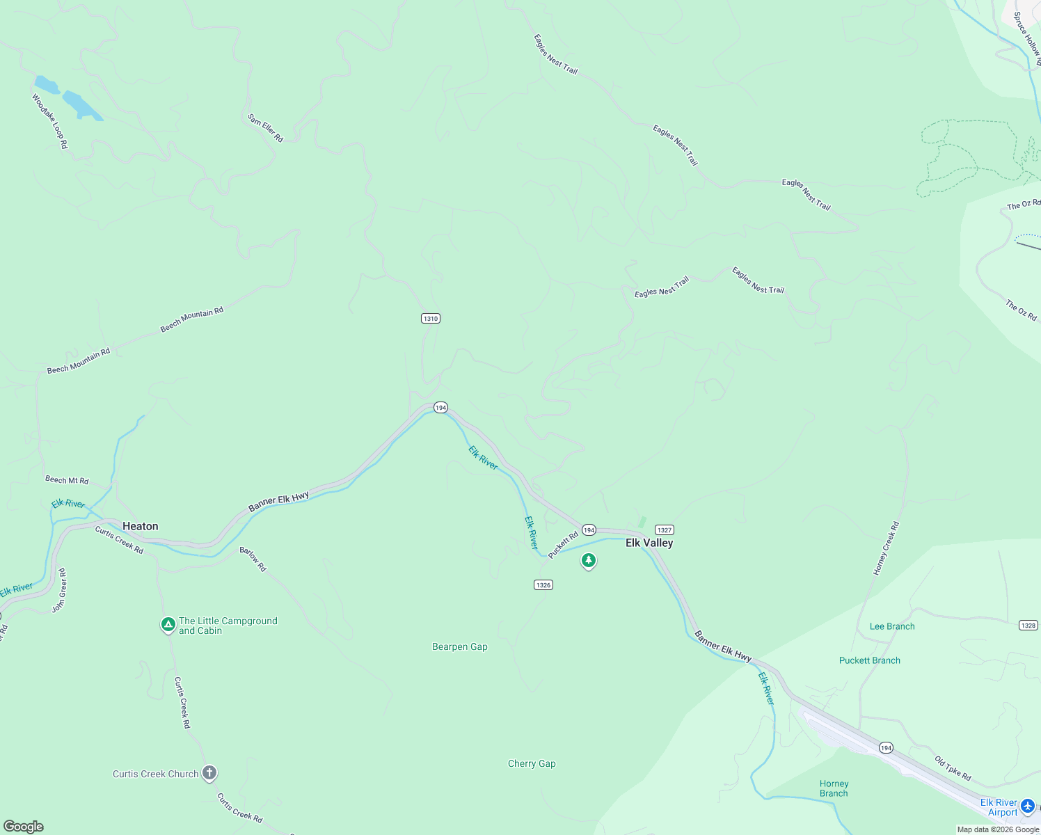 map of restaurants, bars, coffee shops, grocery stores, and more near 260 Hump View Trail in Banner Elk