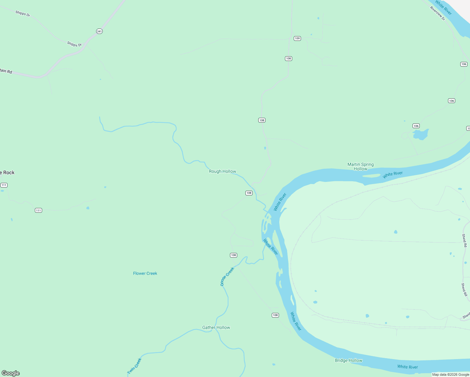 map of restaurants, bars, coffee shops, grocery stores, and more near 2266 County Road 108 in Norfork