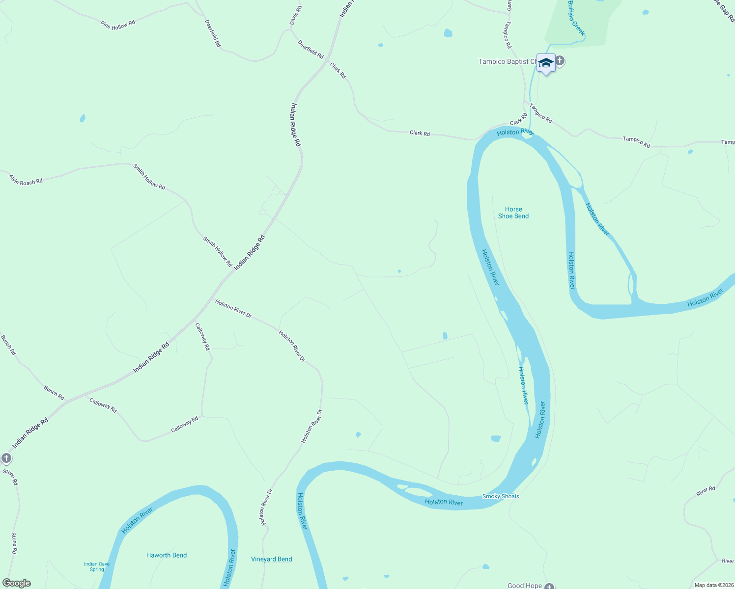 map of restaurants, bars, coffee shops, grocery stores, and more near Howell Rd in Rutledge