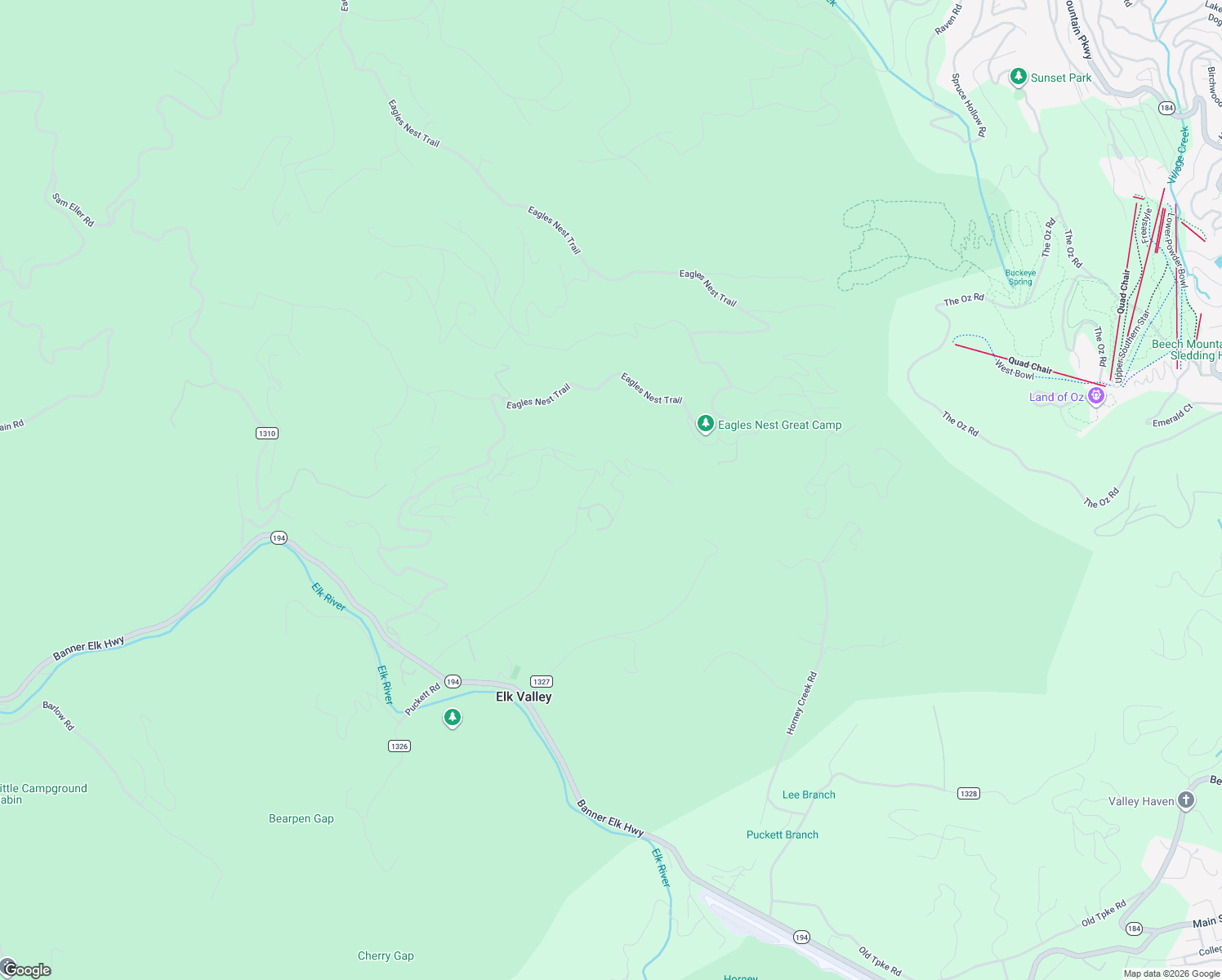 map of restaurants, bars, coffee shops, grocery stores, and more near in Beech Mountain