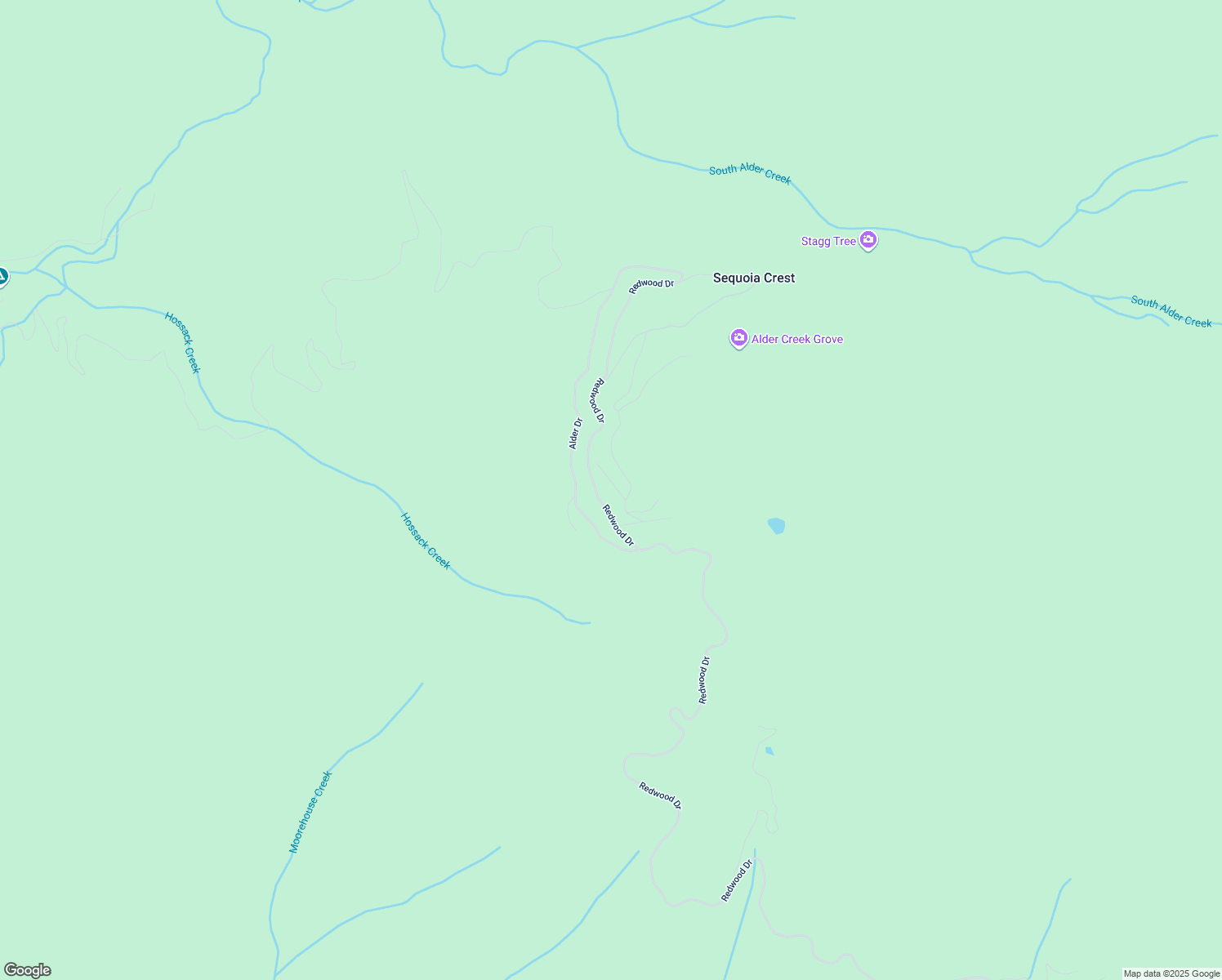 map of restaurants, bars, coffee shops, grocery stores, and more near 54550 Manzanita Drive in Springville