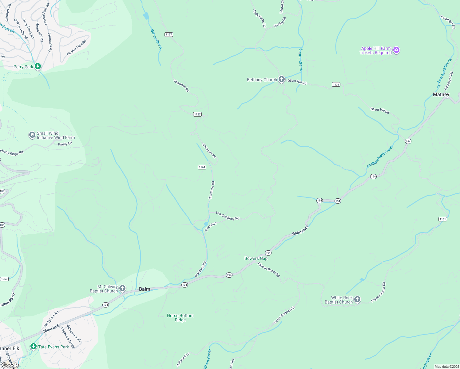 map of restaurants, bars, coffee shops, grocery stores, and more near 1071-1127 Elk Hill Road in Banner Elk
