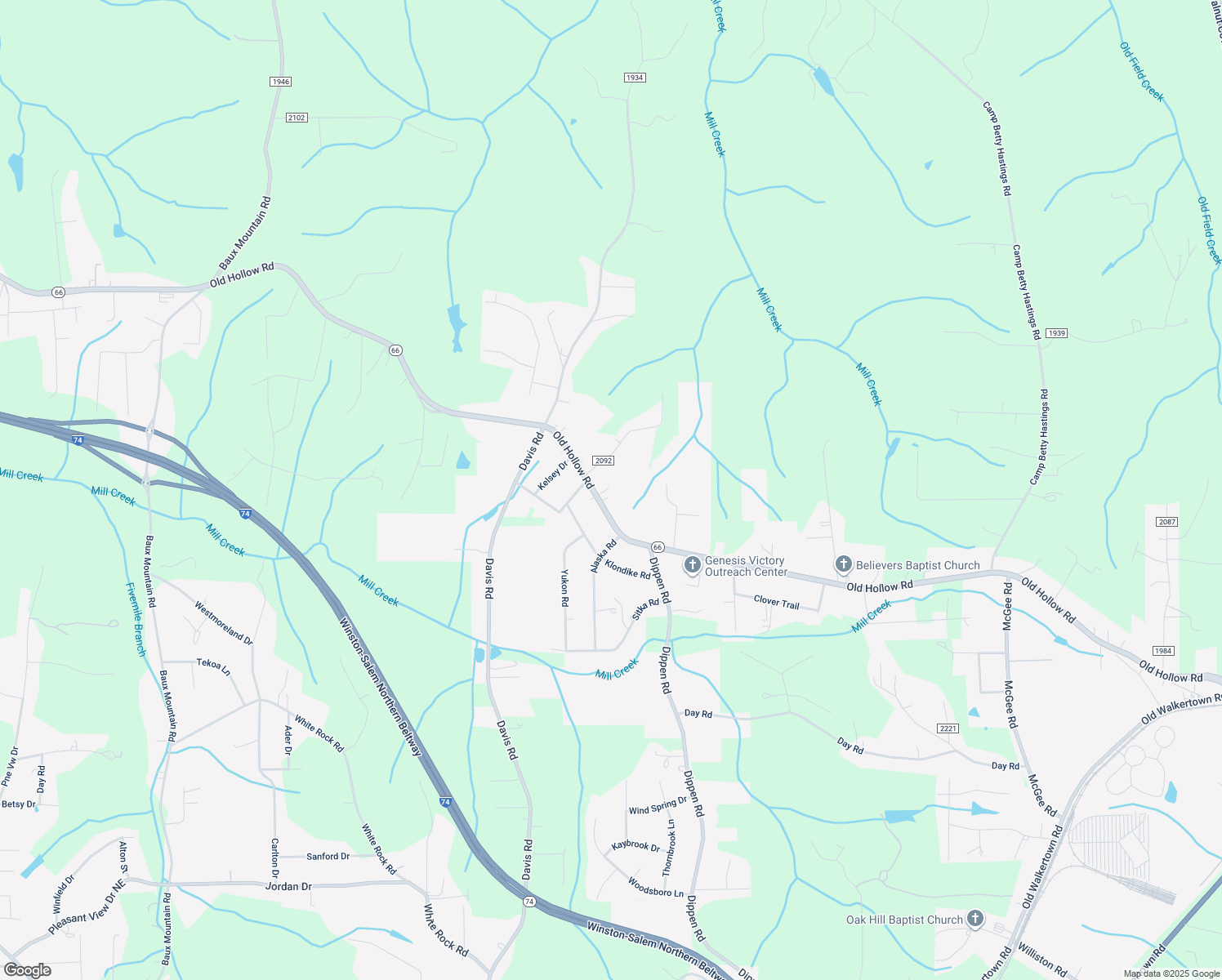 map of restaurants, bars, coffee shops, grocery stores, and more near 1817 Old Hollow Road in Walkertown