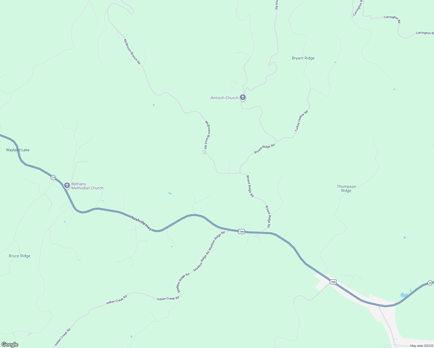 map of restaurants, bars, coffee shops, grocery stores, and more near 996 McBroom Branch Road in Baxter