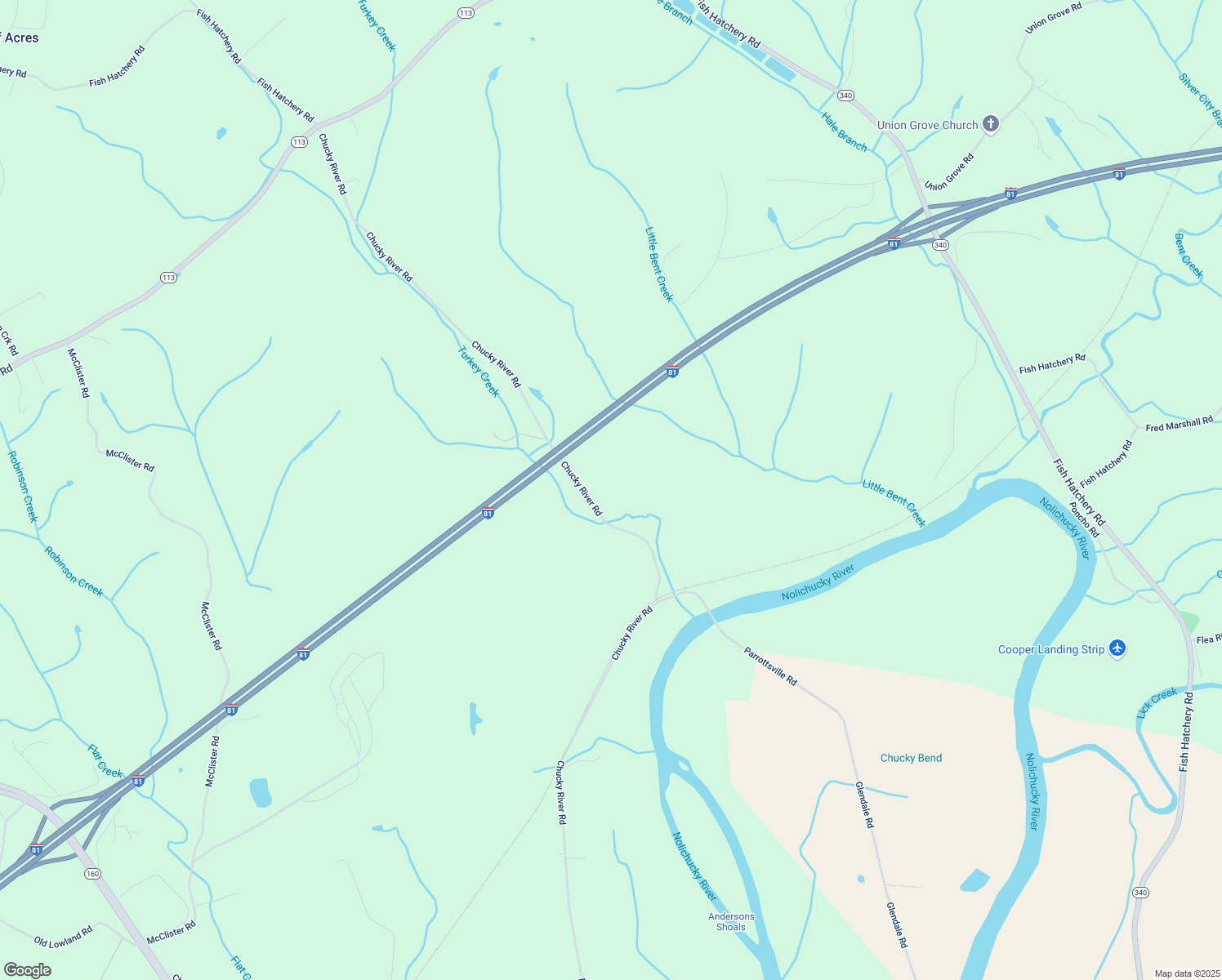 map of restaurants, bars, coffee shops, grocery stores, and more near 4053 Chucky River Road in Morristown