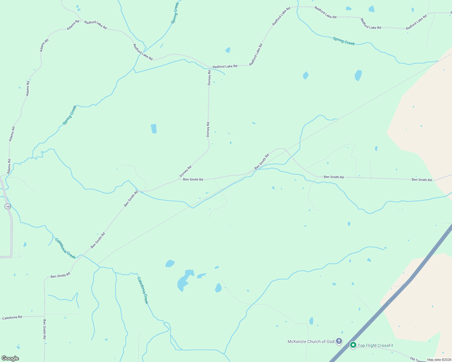 map of restaurants, bars, coffee shops, grocery stores, and more near 2835 Ben Smith Road in Henry