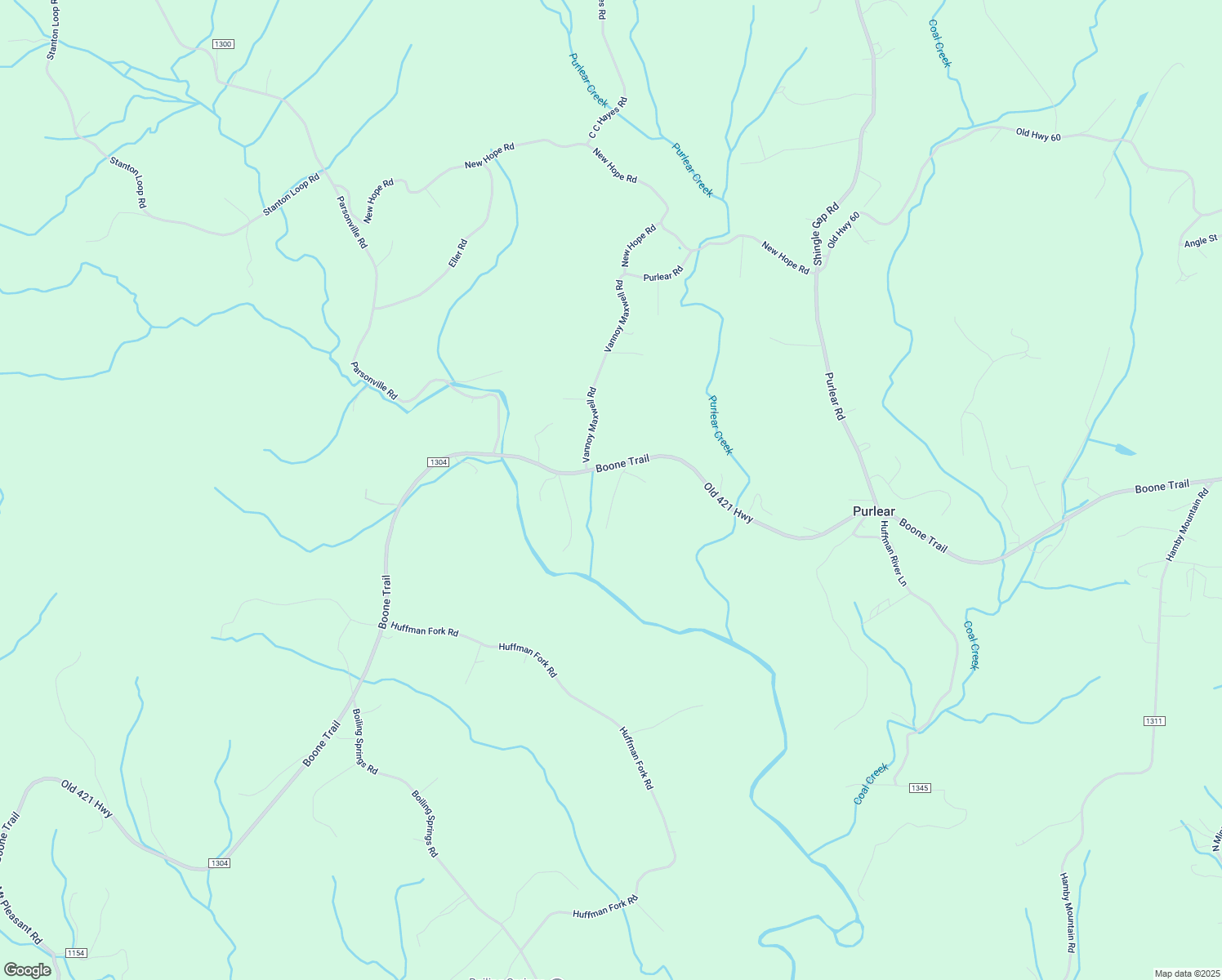 map of restaurants, bars, coffee shops, grocery stores, and more near 190 King's Drive in Purlear