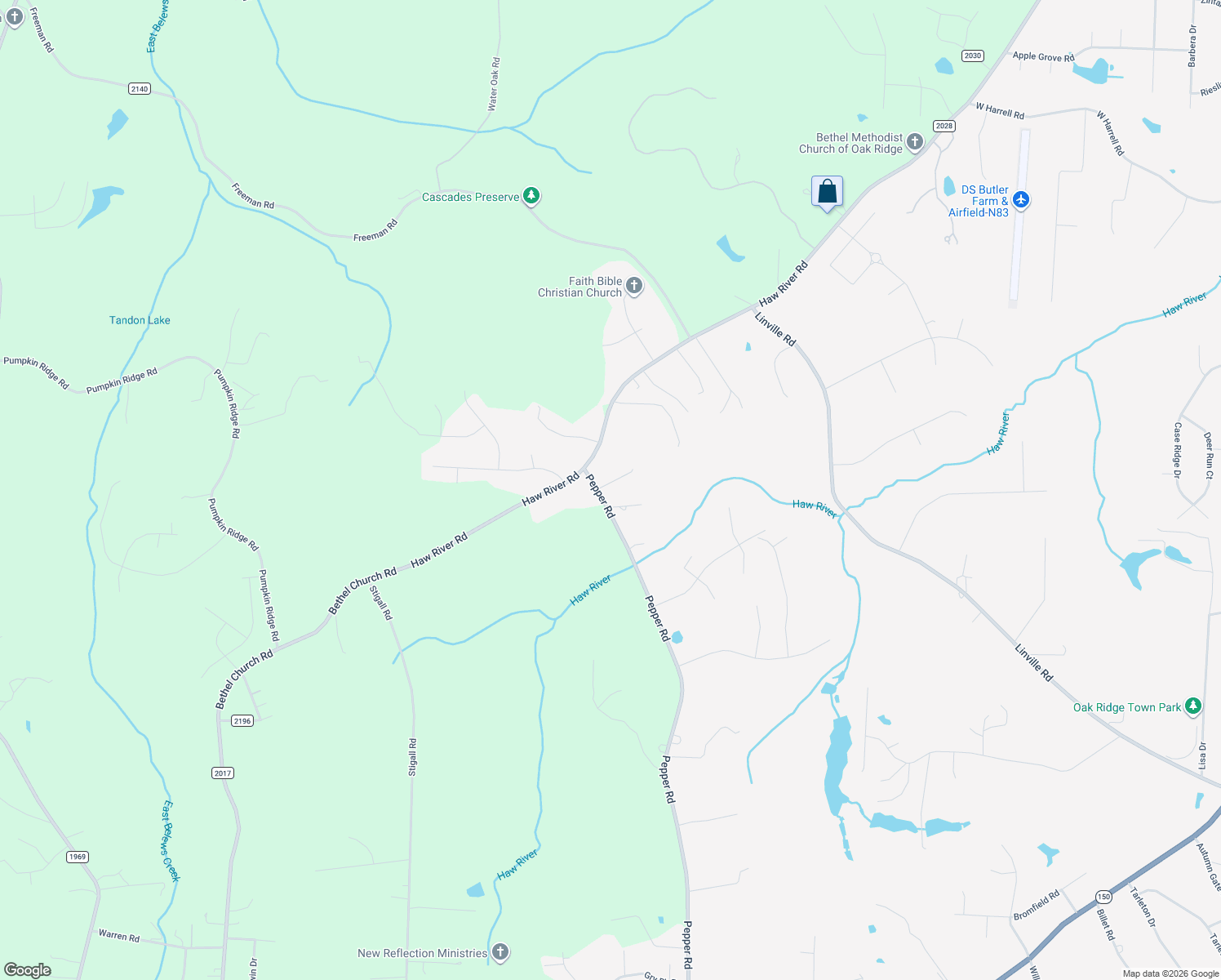 map of restaurants, bars, coffee shops, grocery stores, and more near 5984 Pepper Rd in Oak Ridge