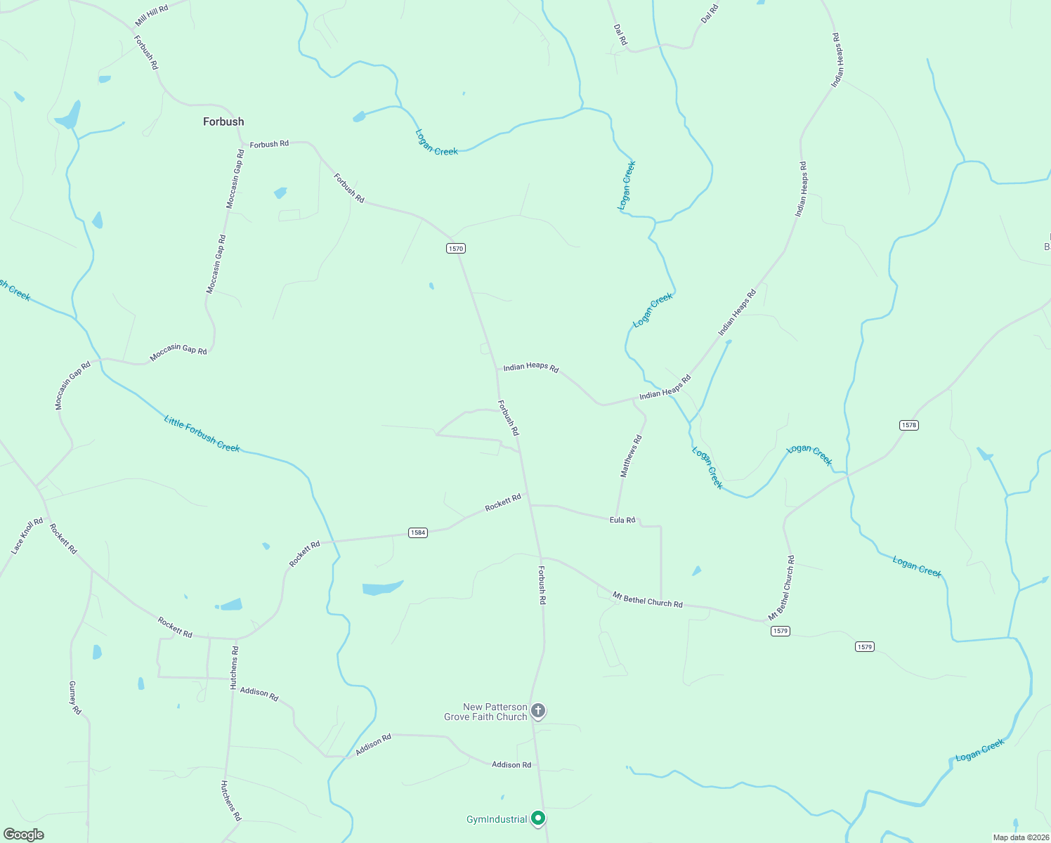 map of restaurants, bars, coffee shops, grocery stores, and more near 3900 Forbush Road in East Bend