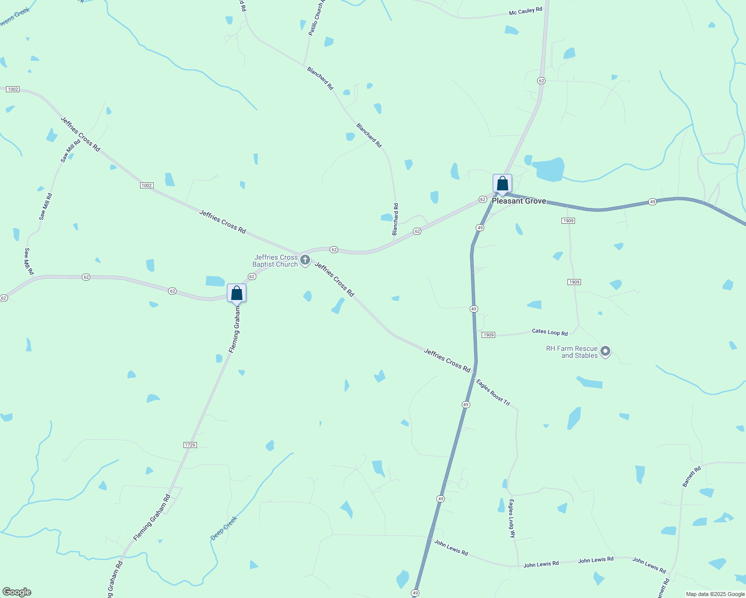 map of restaurants, bars, coffee shops, grocery stores, and more near 2232 Jeffries Cross Road in Burlington