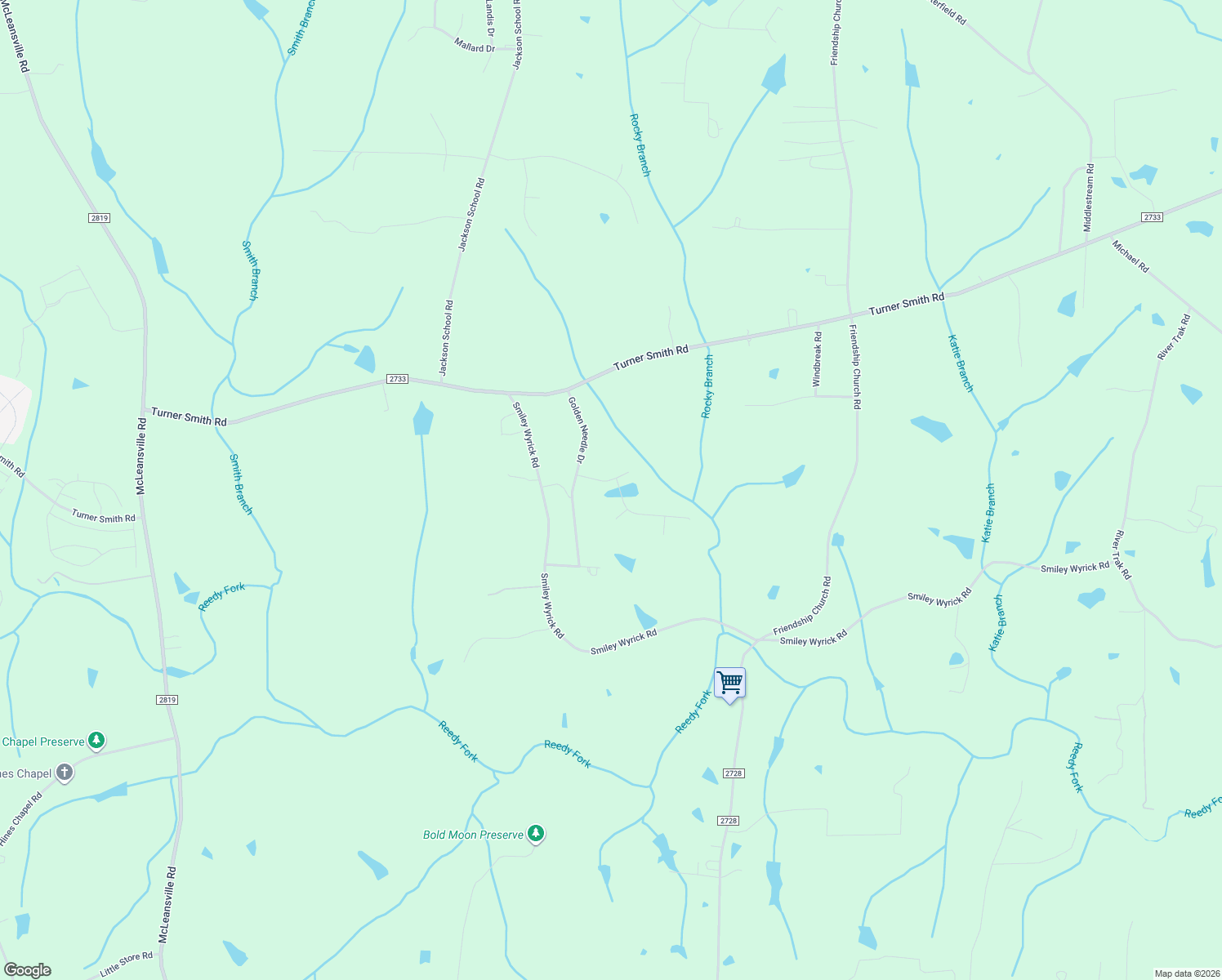 map of restaurants, bars, coffee shops, grocery stores, and more near 5606 Golden Pine Trail in McLeansville