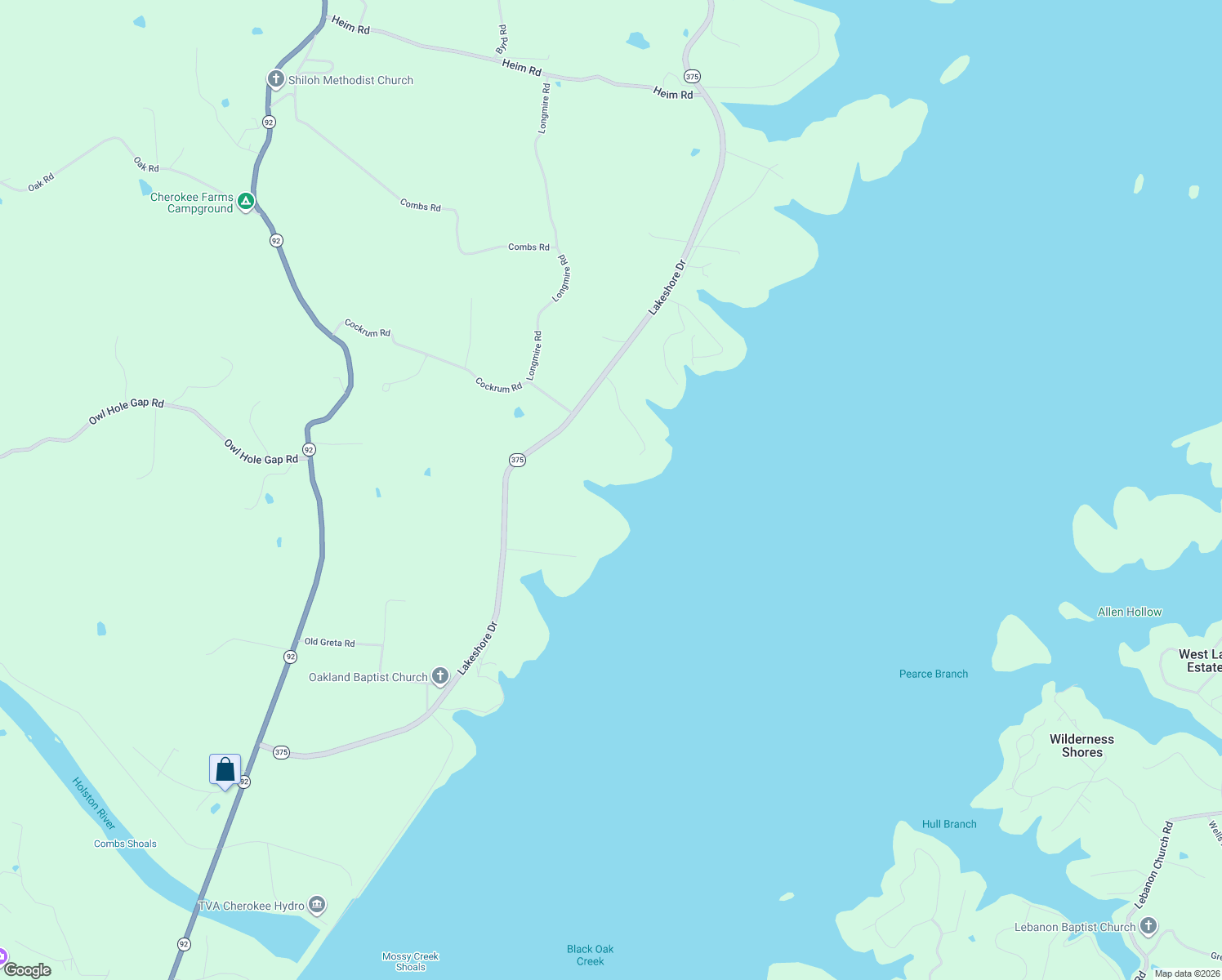 map of restaurants, bars, coffee shops, grocery stores, and more near in Wilderness Shores