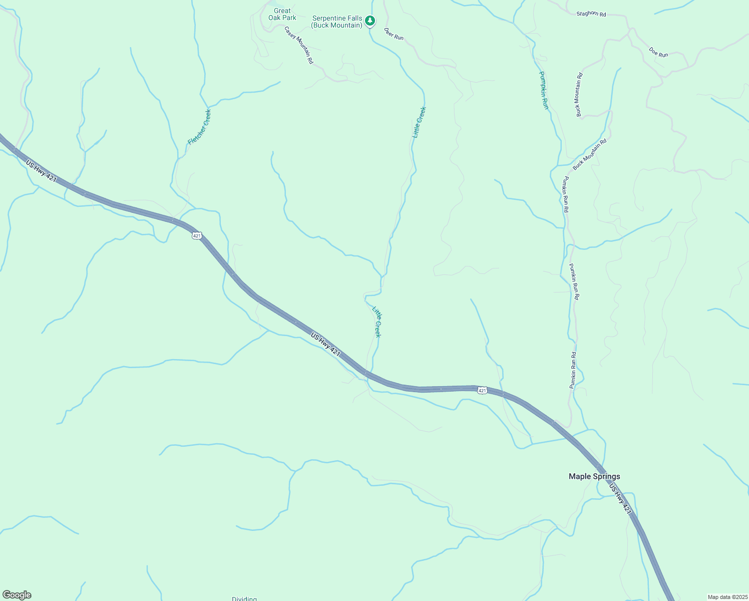 map of restaurants, bars, coffee shops, grocery stores, and more near 687 Caseys Branch Road in Purlear