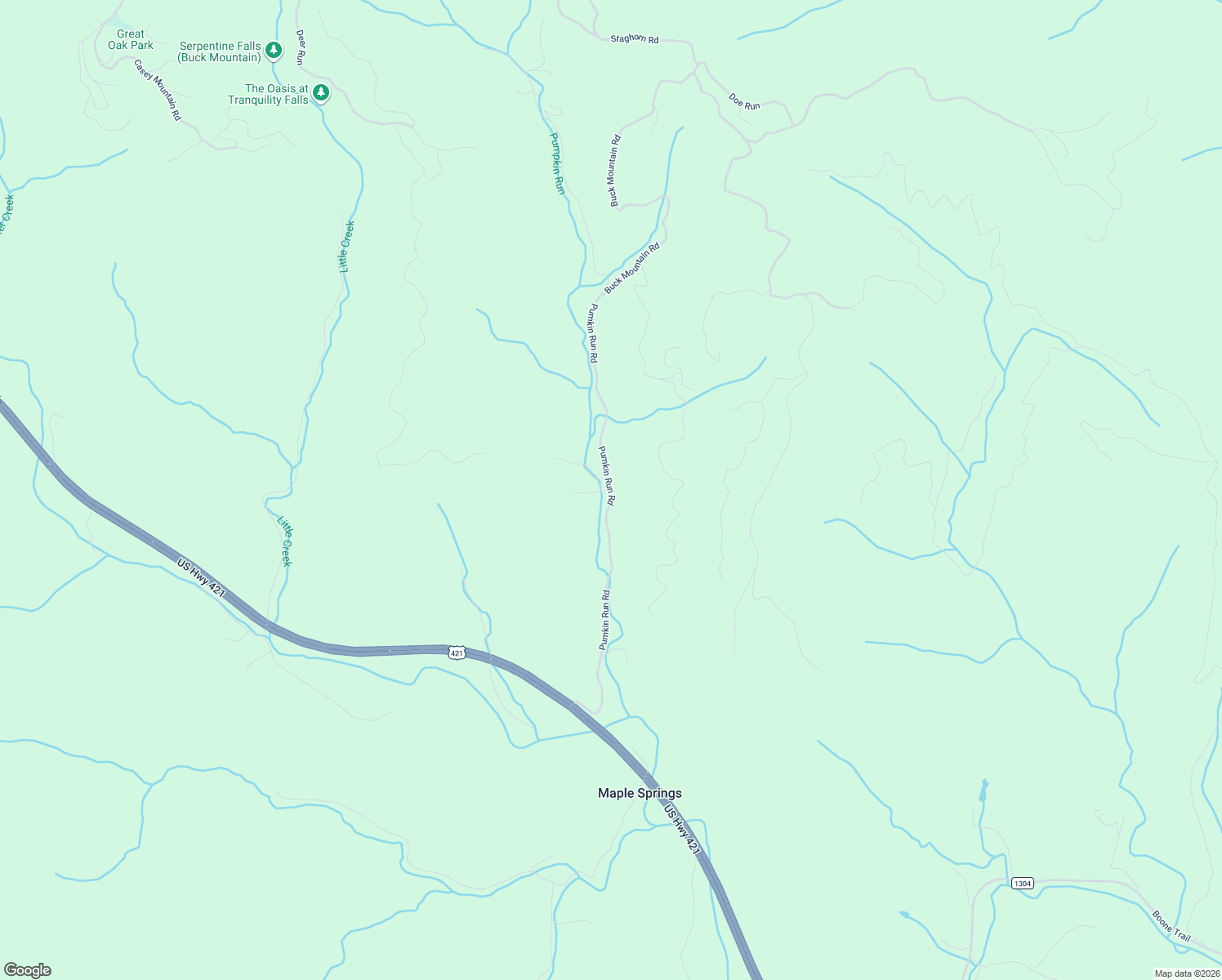 map of restaurants, bars, coffee shops, grocery stores, and more near 768 Pumkin Run Road in Purlear