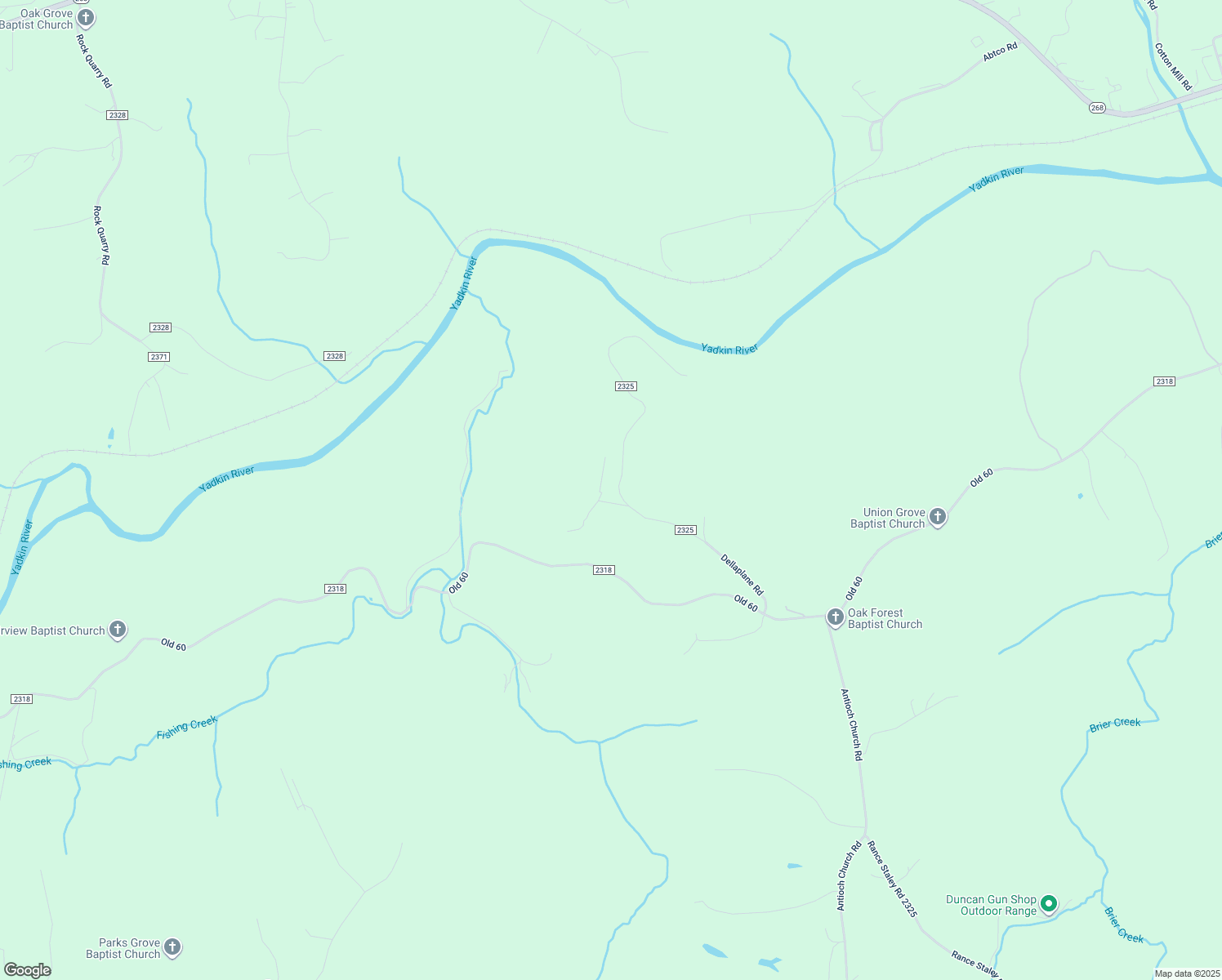 map of restaurants, bars, coffee shops, grocery stores, and more near 725 Dellaplane Road in Roaring River