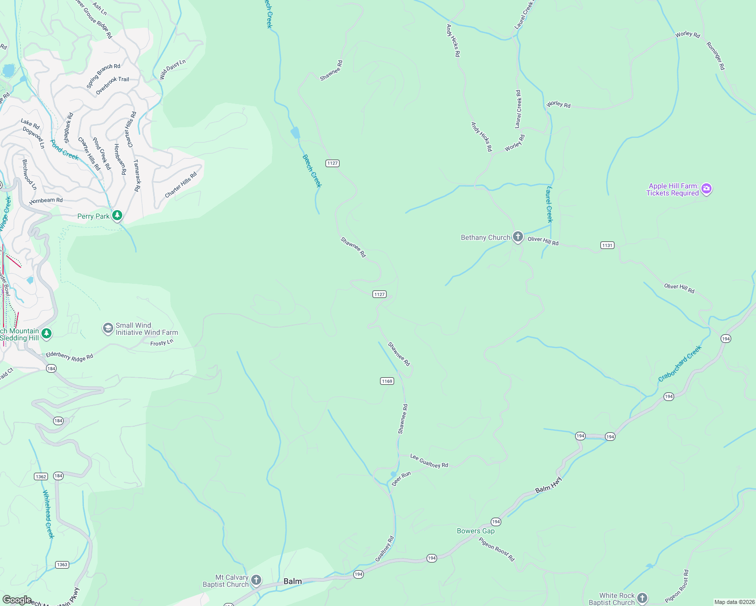 map of restaurants, bars, coffee shops, grocery stores, and more near 1071 Shawnee Road in Banner Elk