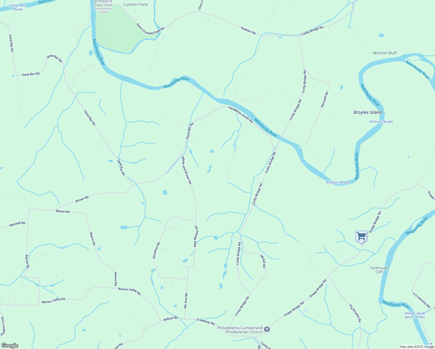 map of restaurants, bars, coffee shops, grocery stores, and more near 215 Walter Martin Road in Limestone