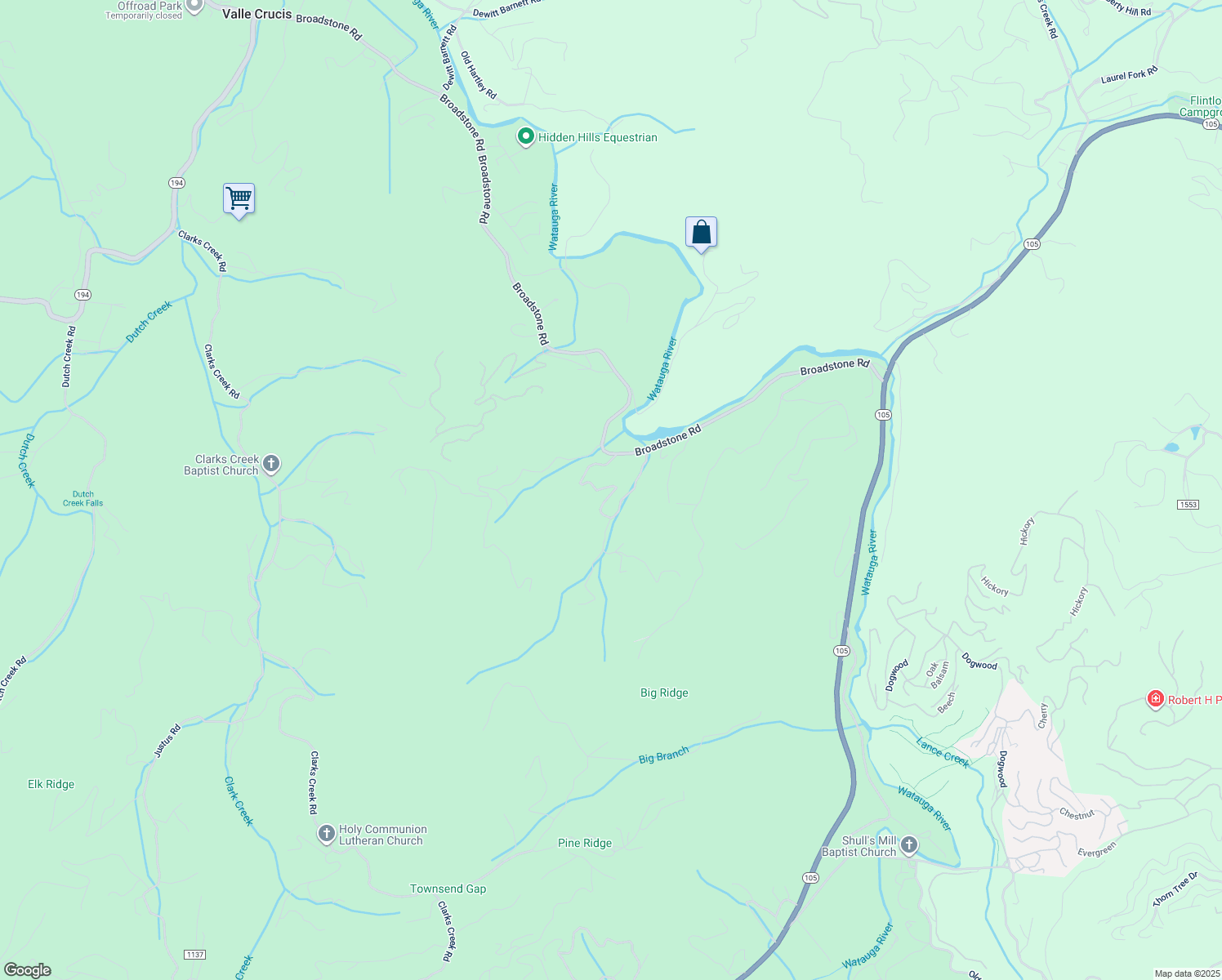 map of restaurants, bars, coffee shops, grocery stores, and more near 360 Valle Trail in Banner Elk