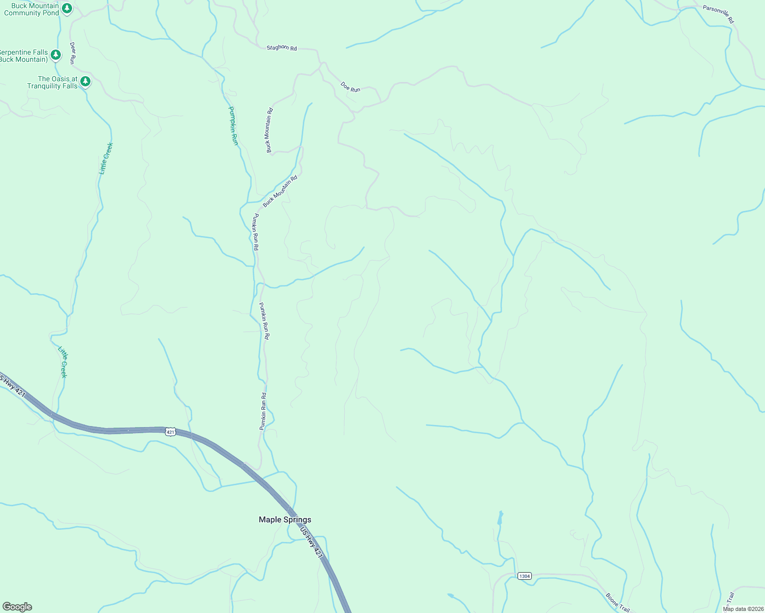 map of restaurants, bars, coffee shops, grocery stores, and more near 2551 Buck Mountain Road in Purlear