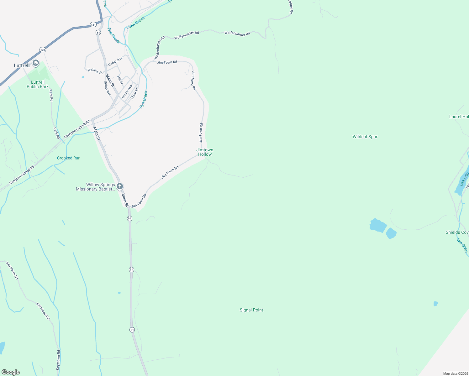 map of restaurants, bars, coffee shops, grocery stores, and more near 156 Jim Town Rd E in Luttrell