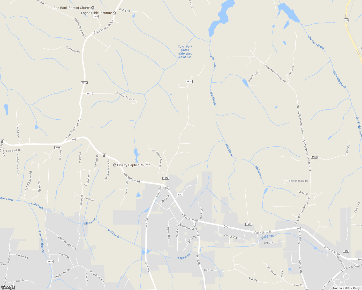 map of restaurants, bars, coffee shops, grocery stores, and more near 5619 Davis Road in Walkertown