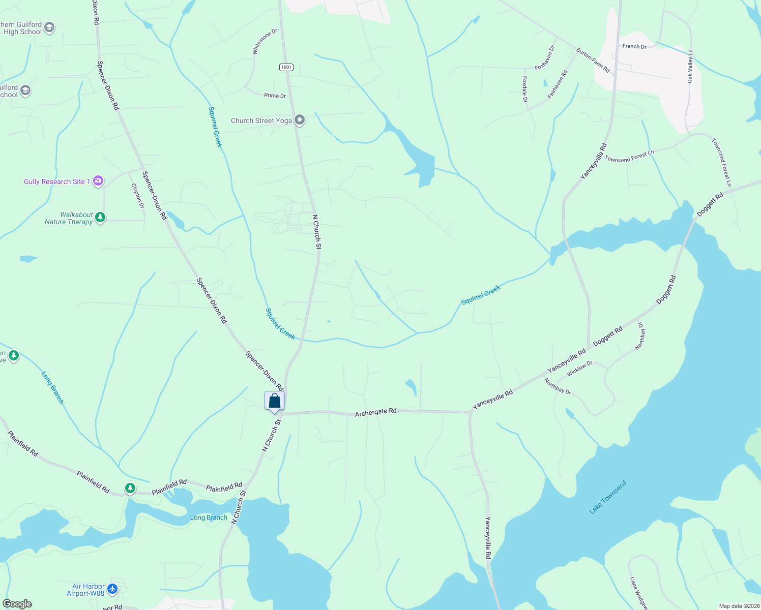 map of restaurants, bars, coffee shops, grocery stores, and more near 208 Ariel Farm Road in Greensboro