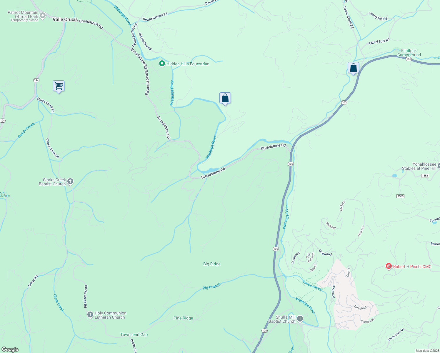 map of restaurants, bars, coffee shops, grocery stores, and more near 171 Boulder Shadow Lane in Banner Elk