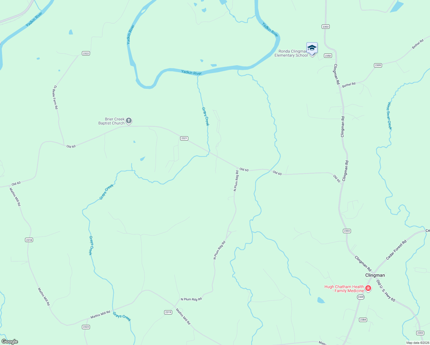 map of restaurants, bars, coffee shops, grocery stores, and more near 1401 Plum Ridge Road in Roaring River