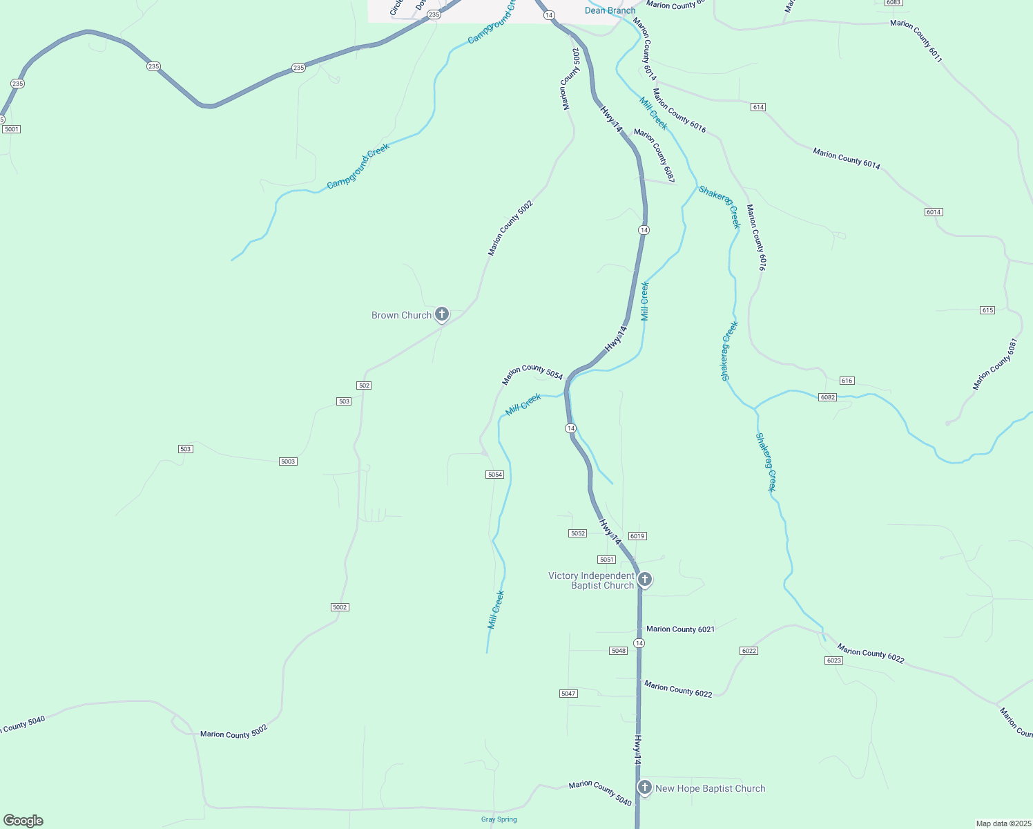 map of restaurants, bars, coffee shops, grocery stores, and more near 250 Marion County 5054 in Yellville