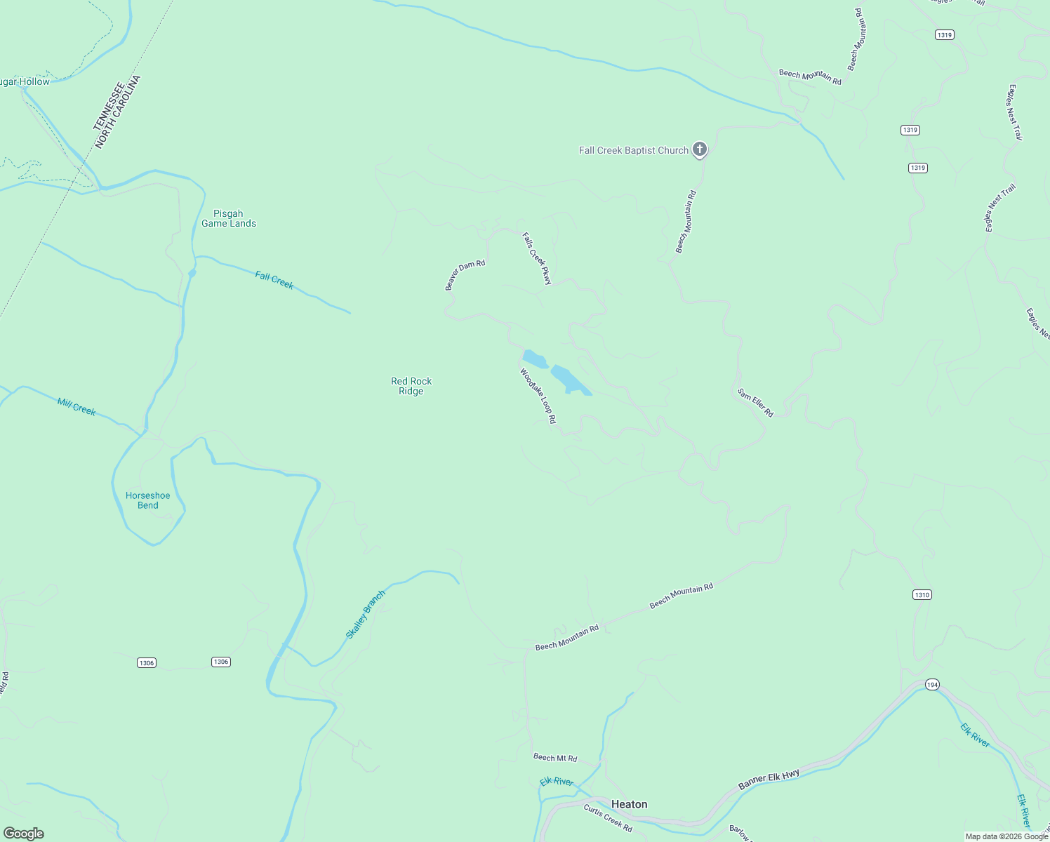map of restaurants, bars, coffee shops, grocery stores, and more near 491 Woodlake Loop Road in Elk Park