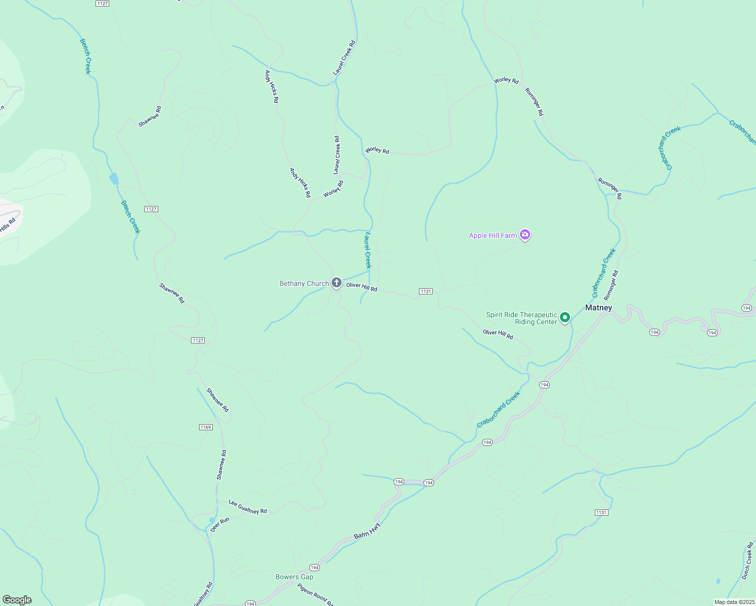 map of restaurants, bars, coffee shops, grocery stores, and more near Oliver Hill Road in Banner Elk