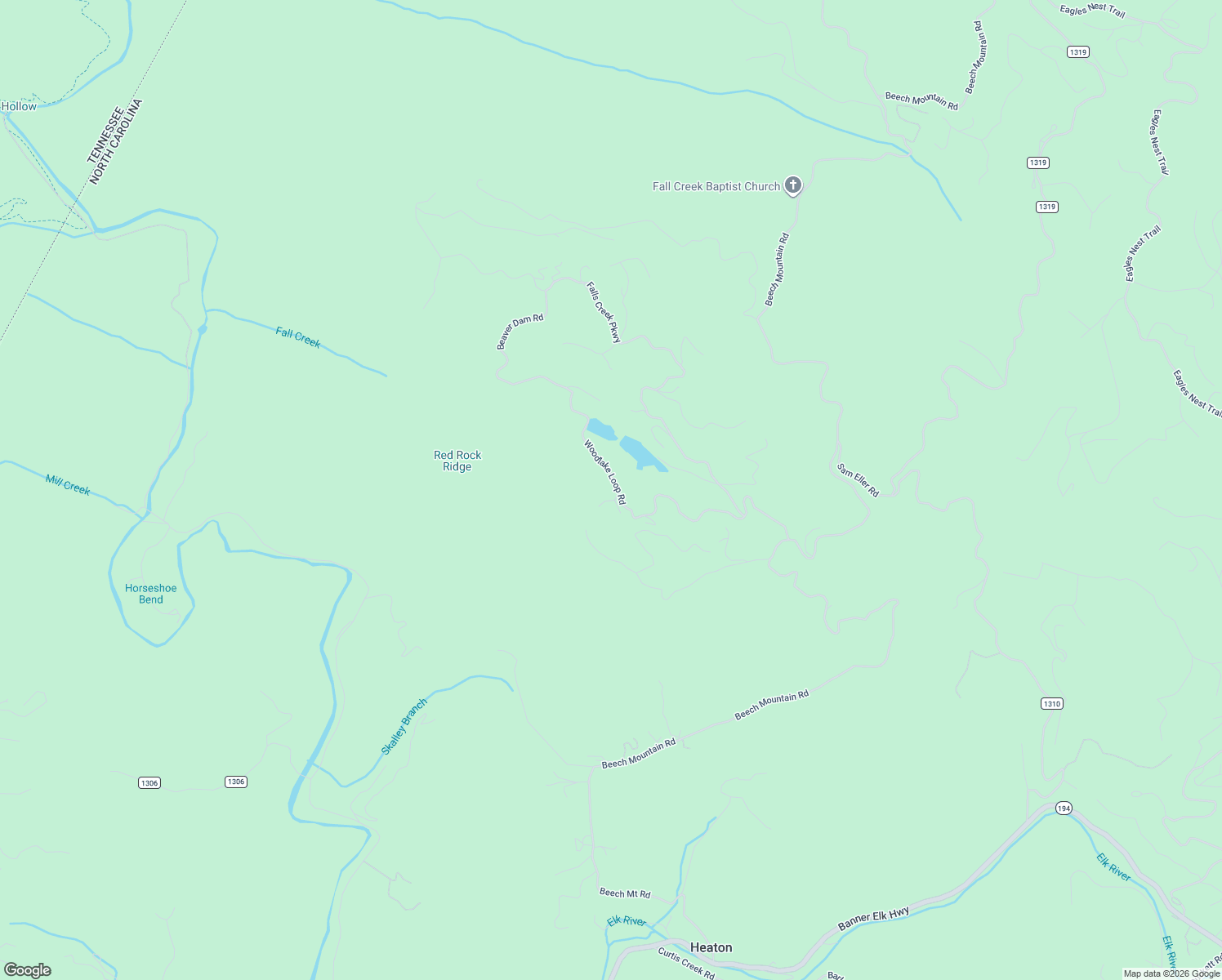 map of restaurants, bars, coffee shops, grocery stores, and more near 491 Woodlake Loop Road in Elk Park