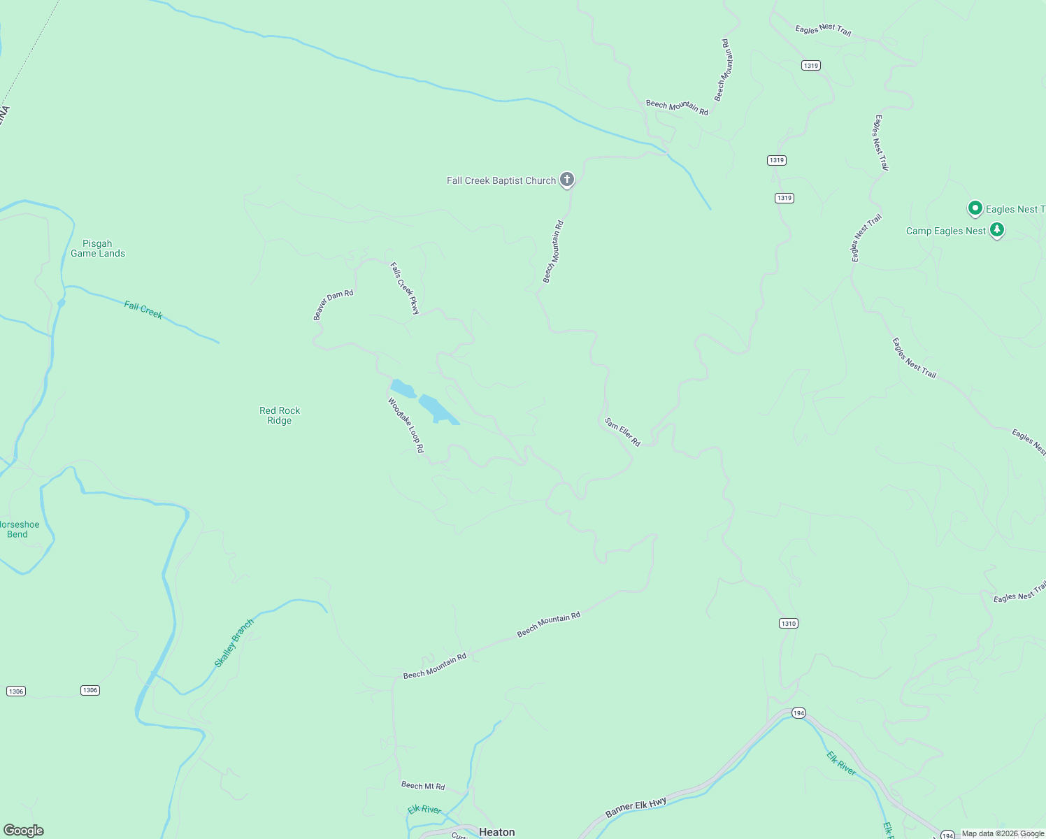 map of restaurants, bars, coffee shops, grocery stores, and more near 350 Stack Rock Road in Elk Park